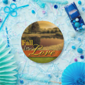 Schilderachtig Herfst in liefdesherfst Rustic Foto Papieren Bordje (Feest)