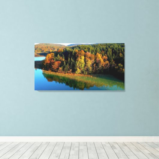 Schilderachtig herfstbos naast het bos met placobo canvas afdruk (Insitu (Houten vloer))