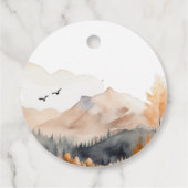 Schilderachtig herfstbos waar we nauwelijks op kun bedankjes labels (Achterkant)