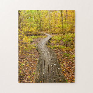 Schilderachtig herfstwandeling in de Bossen Natuur Legpuzzel