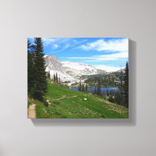 Schilderachtig Hiking Snowy Range Mountain Summit Canvas Afdruk (Voorkant)