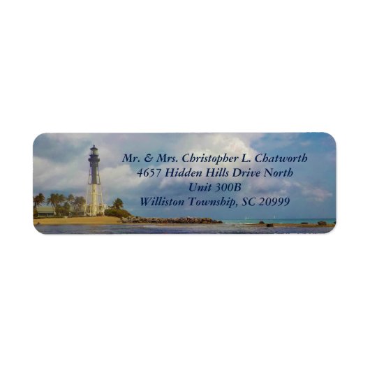 Schilderachtig Hillsboro Inlet Light gepersonalise Etiket (Voorkant)