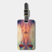 Schilderachtig Hot Air Ballon Name Bagagelabel (Voorkant verticaal)