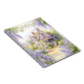 Schilderachtig huisje met lila's notitieboek (Rechterzijde)