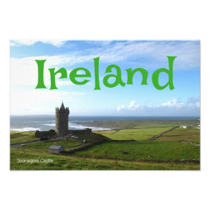 Schilderachtig Ierland Doonagore Castle Wall Poste Foto Afdruk