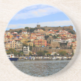 Schilderachtig in Molyvos, het noordelijk Onderzet Zandsteen Onderzetter