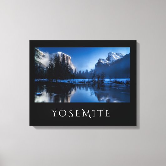 Schilderachtig josemiet in de winter canvas afdruk (Voorkant)