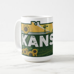 Schilderachtig Kansas Retro Silhouet Koffiemok