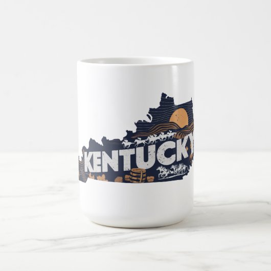 Schilderachtig Kentucky Retro Silhouette Koffiemok (Center)