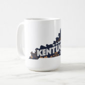Schilderachtig Kentucky Retro Silhouette Koffiemok (Voorkant links)
