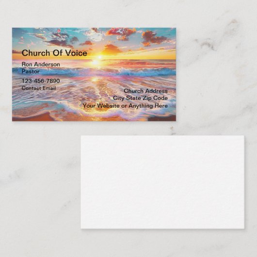 Schilderachtig Kerk Christelijke Geloof Visitekaar Visitekaartje (Voorkant / Achterkant)