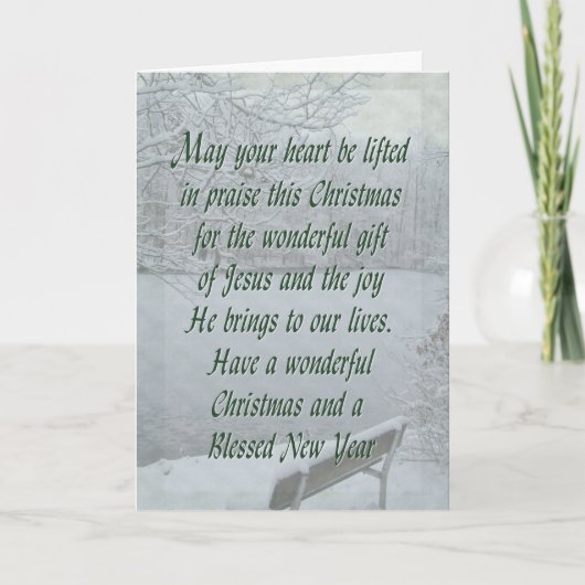 Schilderachtig kerstkerkerkerkerkerameer feestdagen kaart (Voorkant)