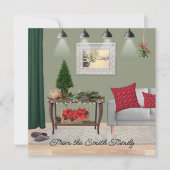 Schilderachtig kersttafereel kaart (Voorkant)