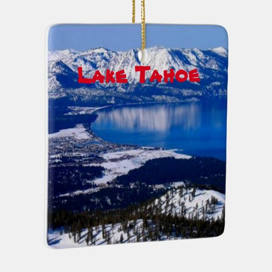 Schilderachtig kerstversiering meer Tahoe Keramisch Ornament (Rechts)