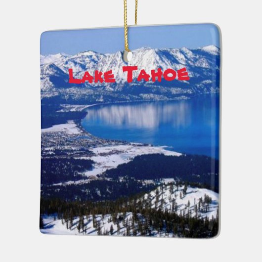 Schilderachtig kerstversiering meer Tahoe Keramisch Ornament (Links)