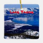 Schilderachtig kerstversiering meer Tahoe Keramisch Ornament (Voorkant)