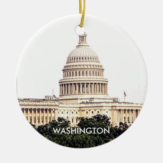 Schilderachtig kerstversiering Washington DC Keramisch Ornament (Voorkant)