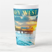 Schilderachtig Key West Pier Latte Mok (Voorkant)