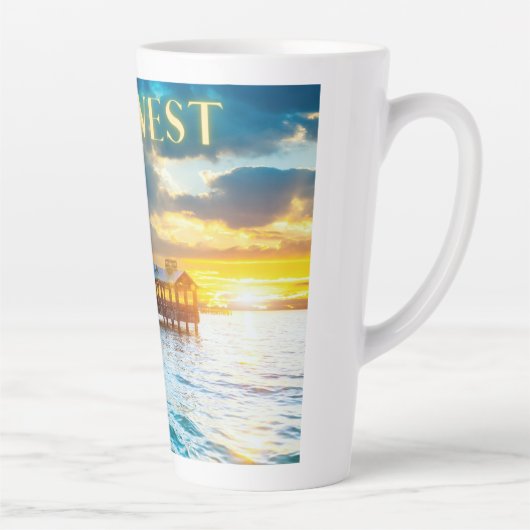 Schilderachtig Key West Pier Latte Mok (Rechts)