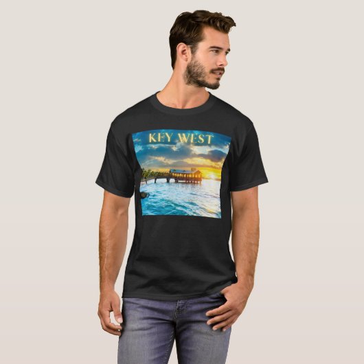 Schilderachtig Key West Pier T-shirt (Voorkant volledig)