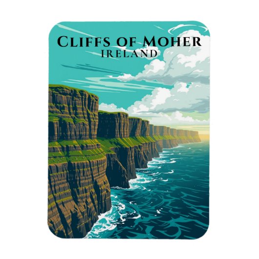 Schilderachtig kliffen van Moher Ireland Coastal S Magneet (Verticaal)