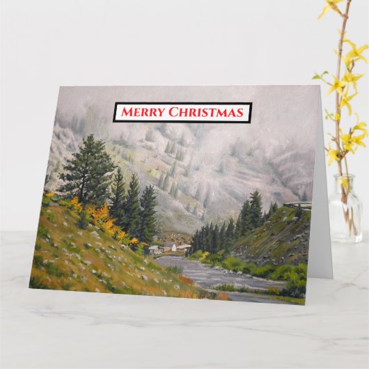 Schilderachtig kunstwerk in het mooie gebergte kaart (Gele Bloem)