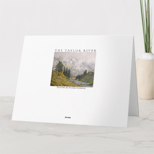 Schilderachtig kunstwerk in het mooie gebergte kaart (Achterkant)