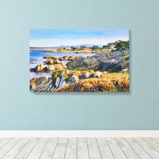 Schilderachtig kust in Pacific Grove California Canvas Afdruk (Insitu (Houten vloer))