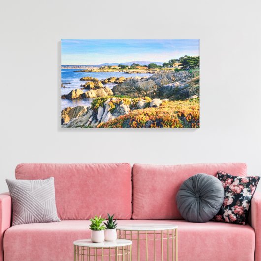 Schilderachtig kust in Pacific Grove California Canvas Afdruk (Insitu (Woonkamer))