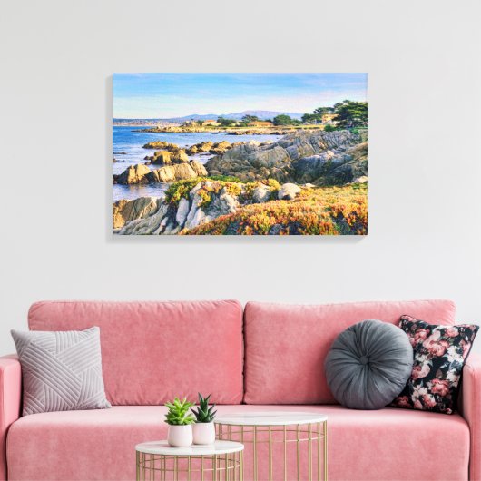 Schilderachtig kust in Pacific Grove California Canvas Afdruk (Insitu (Woonkamer))