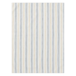 Schilderachtig kustblauw en zand-pinstripepatroon tafelkleed