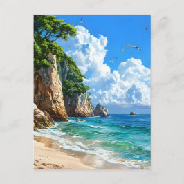 Schilderachtig kustlandschap briefkaart