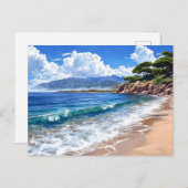 Schilderachtig kustlandschap. briefkaart (Voorkant / Achterkant)