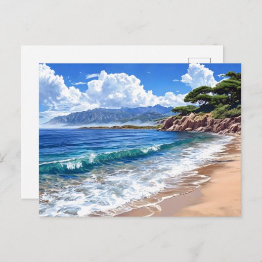 Schilderachtig kustlandschap. briefkaart (Voorkant / Achterkant)