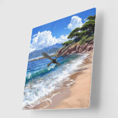 Schilderachtig kustlandschap. vierkante klok (Hoek)