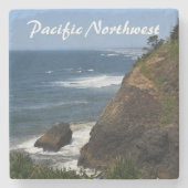 Schilderachtig kustlijn van het noordwesten van de stenen onderzetter (Voorkant)