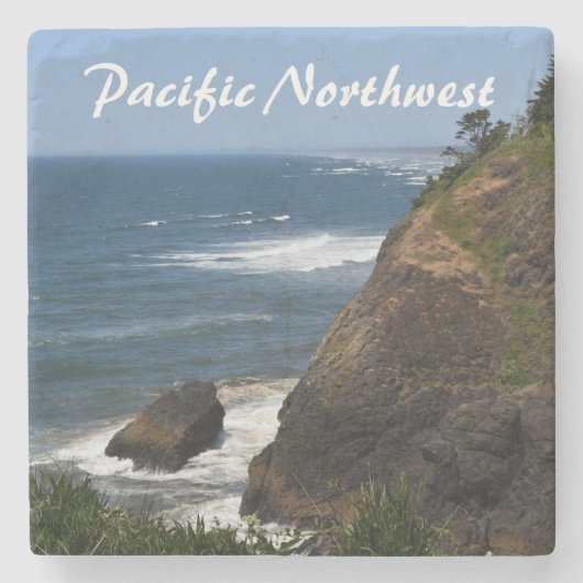 Schilderachtig kustlijn van het noordwesten van de stenen onderzetter (Voorkant)