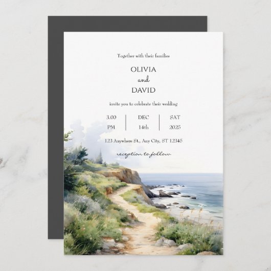 Schilderachtig Kustpad Ocean Uitzicht Beach Bruilo Kaart (Voorkant / Achterkant)