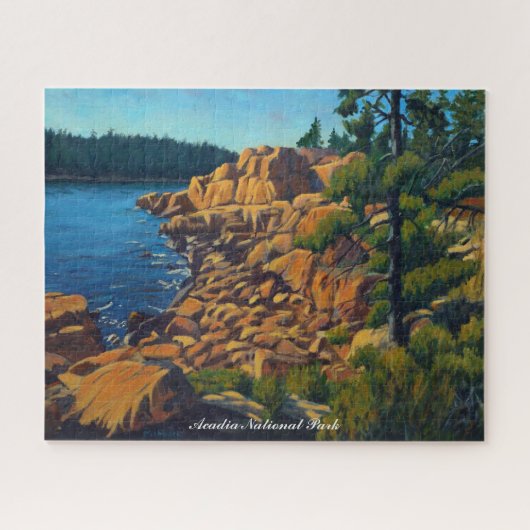 Schilderachtig kustscène in Acadia Blue Green Sien Legpuzzel (Horizontaal)