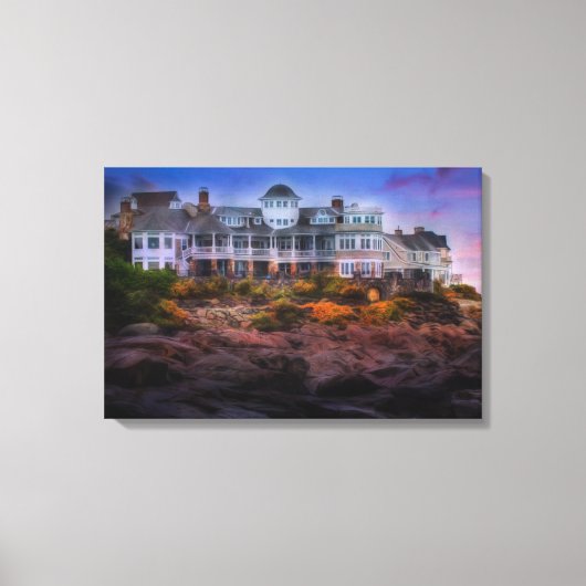 Schilderachtig kustzonsopgang Cape Neddick Maine Canvas Afdruk (Voorkant)