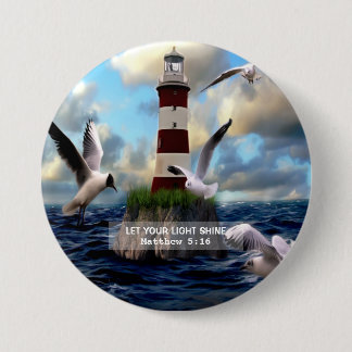 Schilderachtig Laat uw Lichte Shine Matthew 5:16 B Ronde Button 7,6 Cm