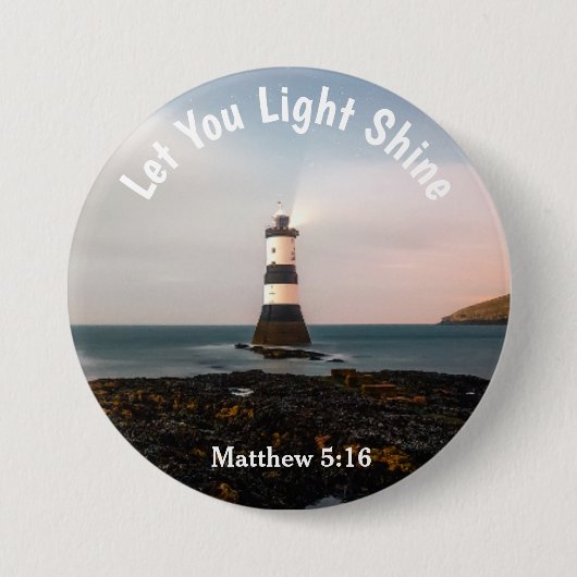 Schilderachtig Laat uw Lichte Shine Matthew 5:16 B Ronde Button 7,6 Cm (Voorkant)