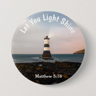 Schilderachtig Laat uw Lichte Shine Matthew 5:16 B Ronde Button 7,6 Cm