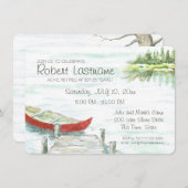 Schilderachtig Lake and Canoe Retirement Party Kaart (Voorkant / Achterkant)