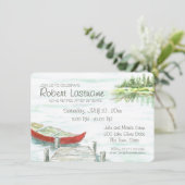 Schilderachtig Lake and Canoe Retirement Party Kaart (Staand voorkant)