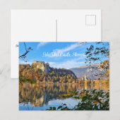Schilderachtig Lake Bled Castle in de herfst, Slov Briefkaart (Voorkant / Achterkant)