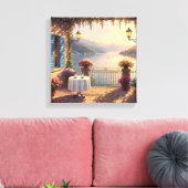 Schilderachtig Lake Como Terrace Print in een olie (Insitu (Woonkamer))