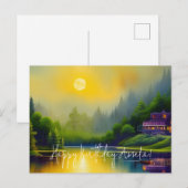 Schilderachtig Lake Digital Art Verjaardag Briefkaart (Voorkant / Achterkant)