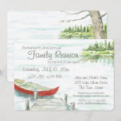 Schilderachtig Lake en kano familie reünie Kaart (Voorkant / Achterkant)