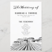 schilderachtig land wijngaard bruiloft programma (Voorkant)